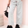 Kesi Włoski Butter trousers tied at the waist Grey melange
