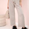 Kesi Włoski Butter trousers tied at the waist dark beige