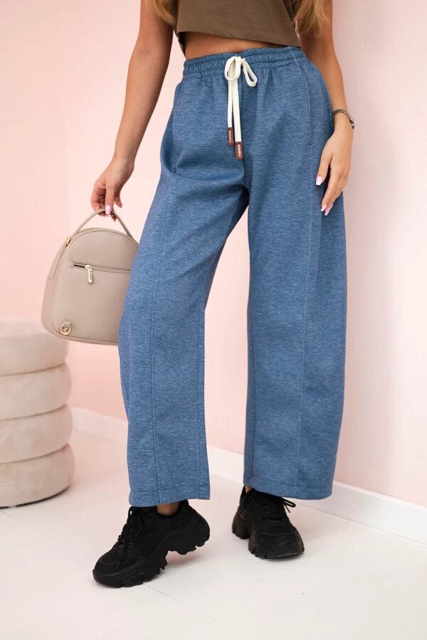 Kesi Włoski Butter trousers tied at the waist denim melange