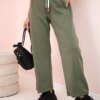 Kesi Włoski Butter trousers tied at the waist khaki