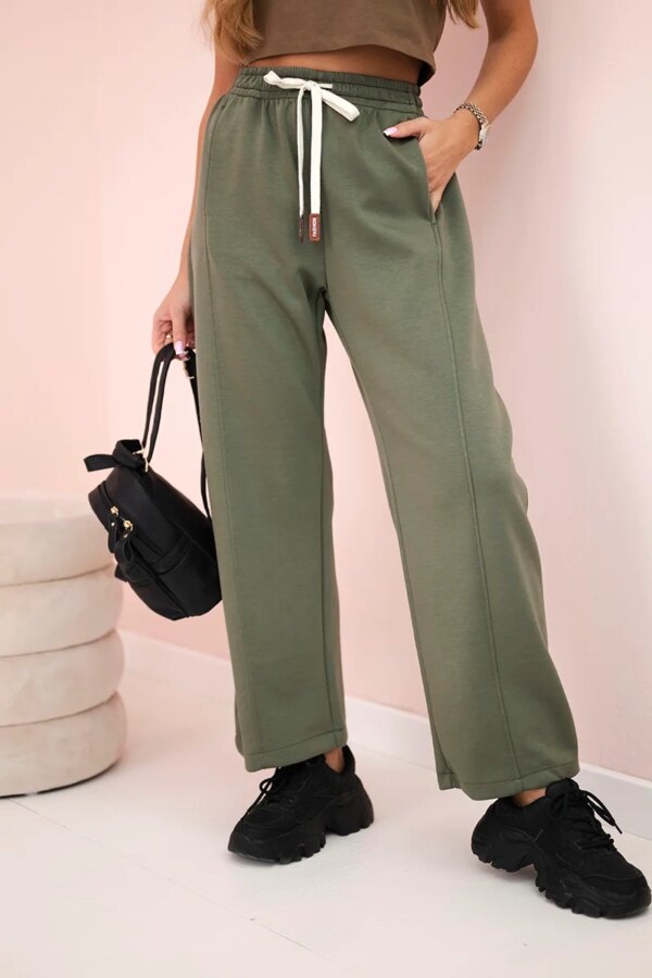Kesi Włoski Butter trousers tied at the waist khaki