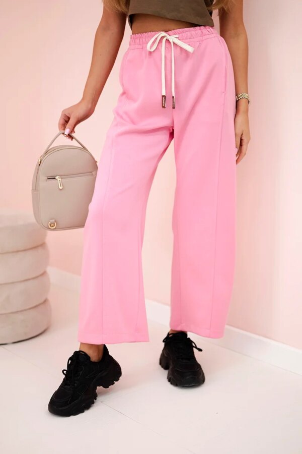Kesi Włoski Butter trousers tied at the waist pink