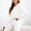 Kesi Włoski Buttery fabric set sweatshirt + pants ecru