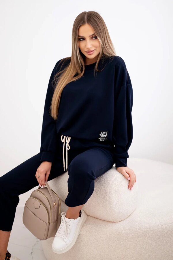 Kesi Włoski Buttery fabric set sweatshirt + pants navy