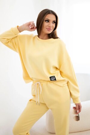 Kesi Włoski Buttery fabric set sweatshirt + pants yellow
