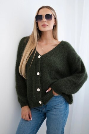 Kesi Włoski Button-down sweater khaki
