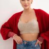 Kesi Włoski Cardigan with pockets red