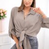 Kesi Włoski Cotton muslin shirt Plus Size fango