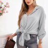 Kesi Włoski Cotton muslin shirt Plus Size grey