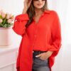 Kesi Włoski Cotton muslin shirt Plus Size red