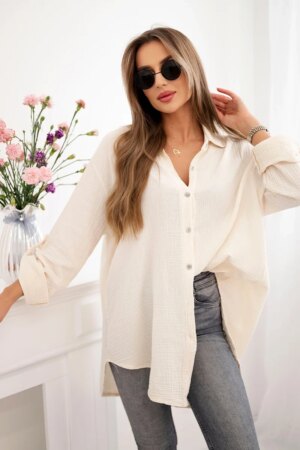 Kesi Włoski Cotton muslin shirt beige