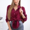 Kesi Włoski Cotton muslin shirt burgundy
