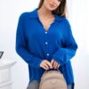 Kesi Włoski Cotton muslin shirt cornflower blue