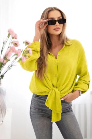Kesi Włoski Cotton muslin shirt kiwi