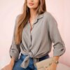Kesi Włoski Cotton muslin shirt oversize Fango