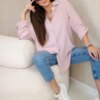Kesi Włoski Cotton muslin shirt oversize dark powder pink