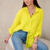 Kesi Włoski Cotton muslin shirt oversize kiwi