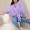 Kesi Włoski Cotton muslin shirt oversize violet