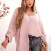 Kesi Włoski Cotton muslin shirt powder pink