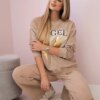 Kesi Włoski Cotton set Angel sweatshirt + pants camel