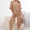 Kesi Włoski Cotton set blouse + trousers Camel