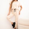 Kesi Włoski Cotton set blouse + trousers beige