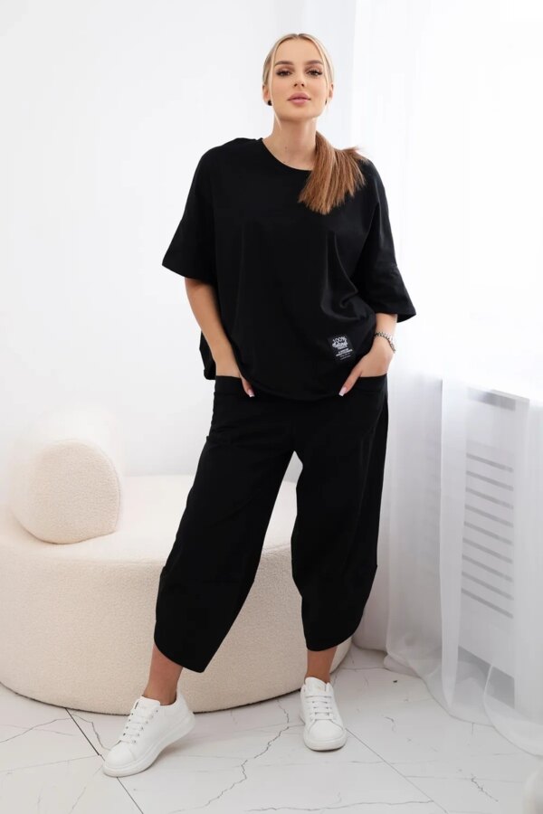 Kesi Włoski Cotton set blouse + trousers black