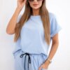 Kesi Włoski Cotton set blouse + trousers blue