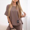 Kesi Włoski Cotton set blouse + trousers fango
