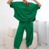 Kesi Włoski Cotton set blouse + trousers green