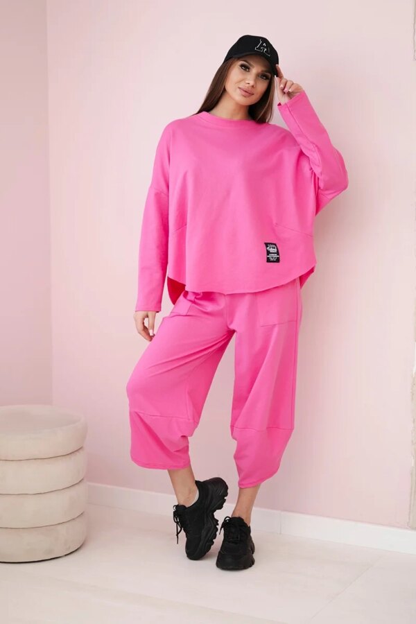 Kesi Włoski Cotton sweatshirt pants set light pink