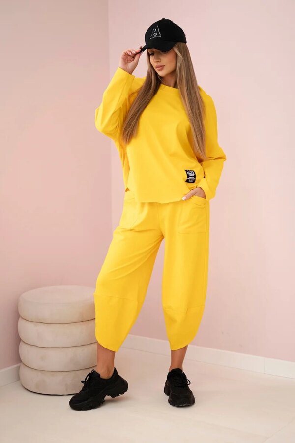 Kesi Włoski Cotton sweatshirt pants set yellow