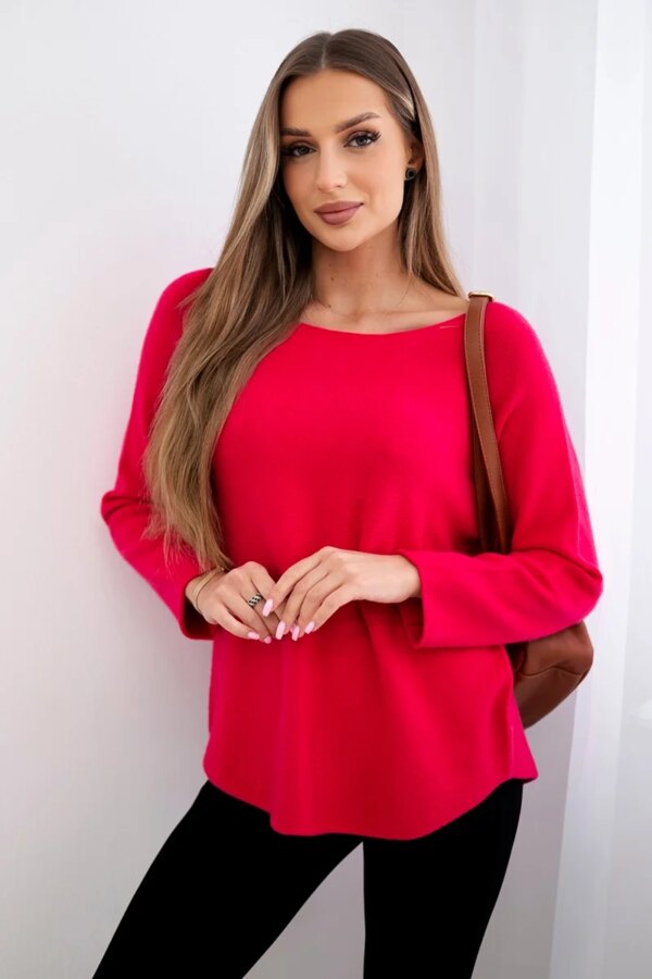 Kesi Włoski Crew neck sweater fuchsia