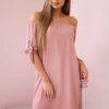 Kesi Włoski Dress tied on the sleeves powdered pink