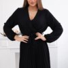 Kesi Włoski Dress tied with a pleated hem black