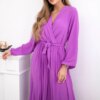 Kesi Włoski Dress tied with a pleated hem light purple