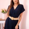 Kesi Włoski Dress with a decorative belt navy