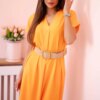 Kesi Włoski Dress with a decorative belt orange