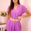 Kesi Włoski Dress with a decorative belt purple