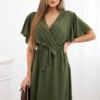 Kesi Włoski Dress with a plunging neckline khaki