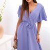Kesi Włoski Dress with a plunging neckline light purple