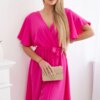 Kesi Włoski Dress with a plunging neckline pink