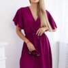 Kesi Włoski Dress with a plunging neckline plum