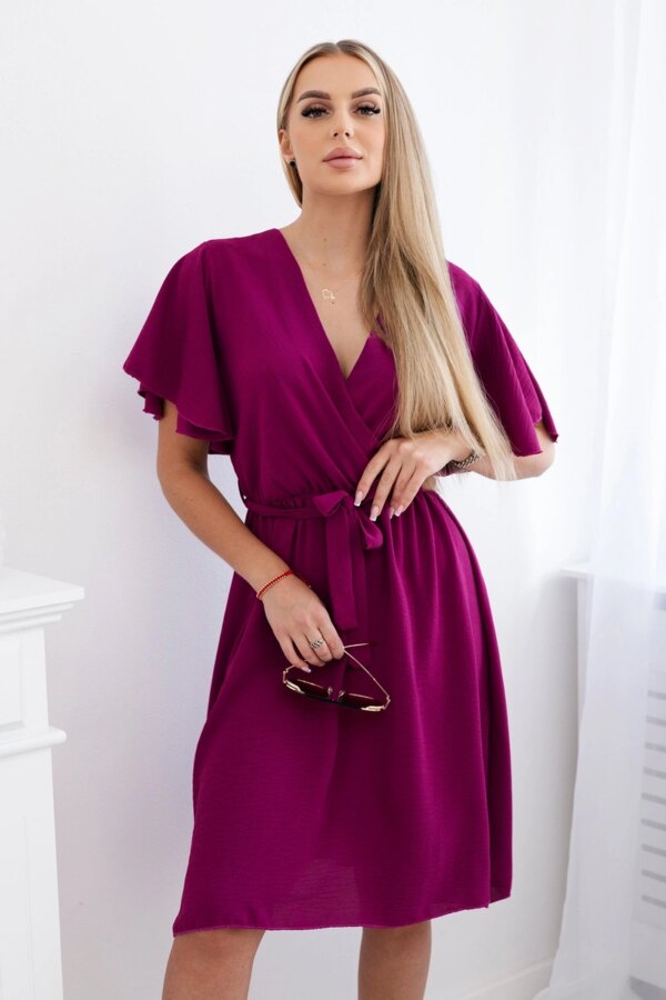 Kesi Włoski Dress with a plunging neckline plum