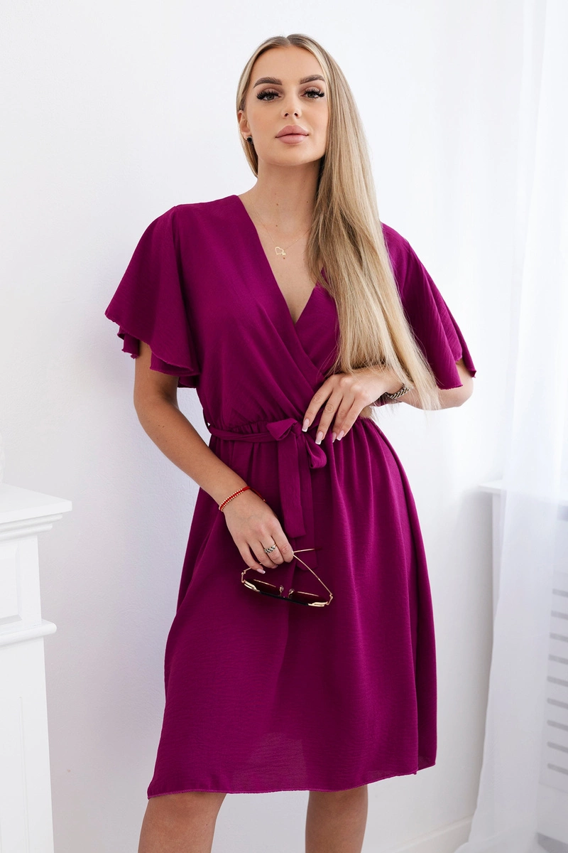 Kesi Włoski Dress with a plunging neckline plum