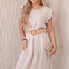 Kesi Włoski Dress with frills beige