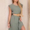 Kesi Włoski Dress with frills light khaki