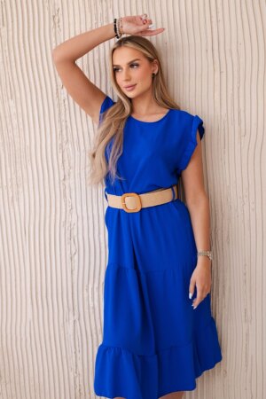 Kesi Włoski Dress with frills mauve blue