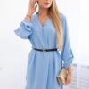Kesi Włoski Dress with longer back and belt blue