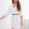 Kesi Włoski Dress with longer back and belt ecru